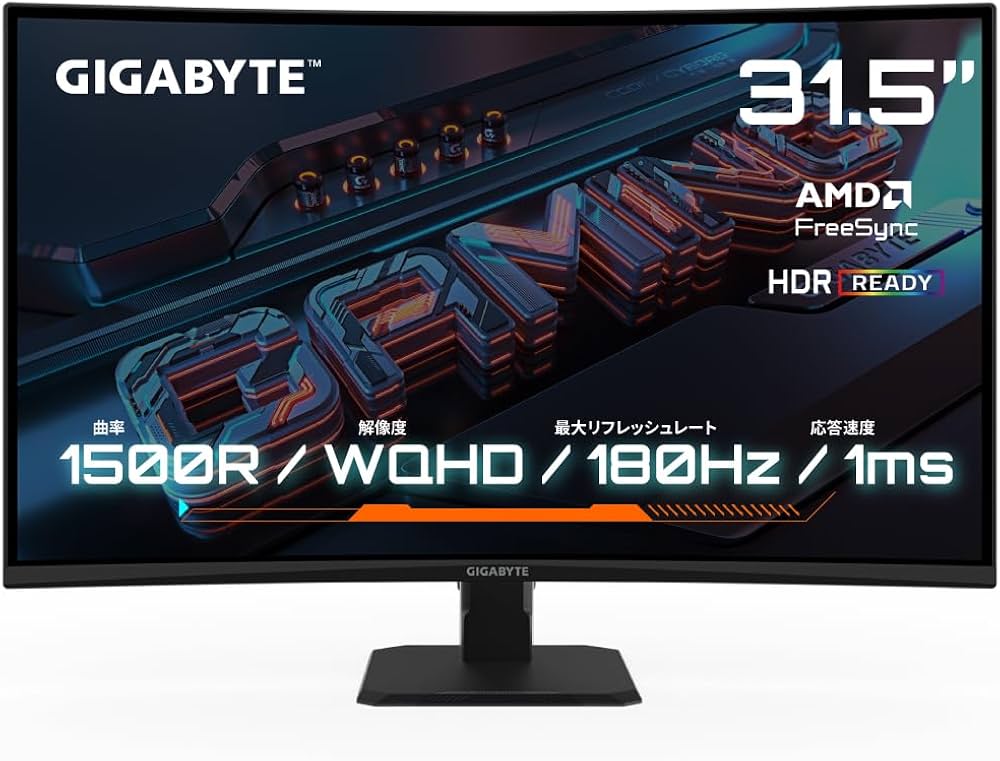 Amazon.co.jp: GIGABYTE ゲーミングモニター 31.5インチ QHD 曲面